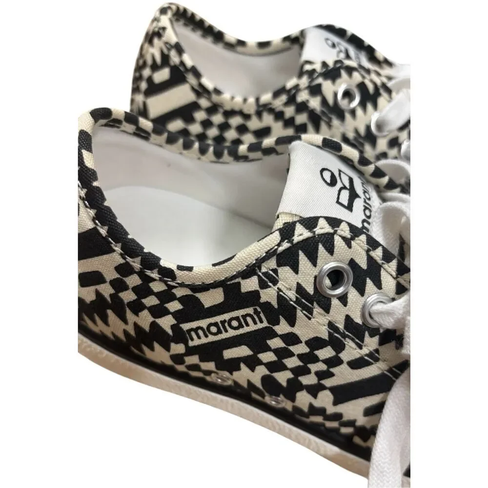 Isabel Marant “Binkoo” Jane White & Black Canvas Sneakers NWB Size 36 - Picture 6 of 9